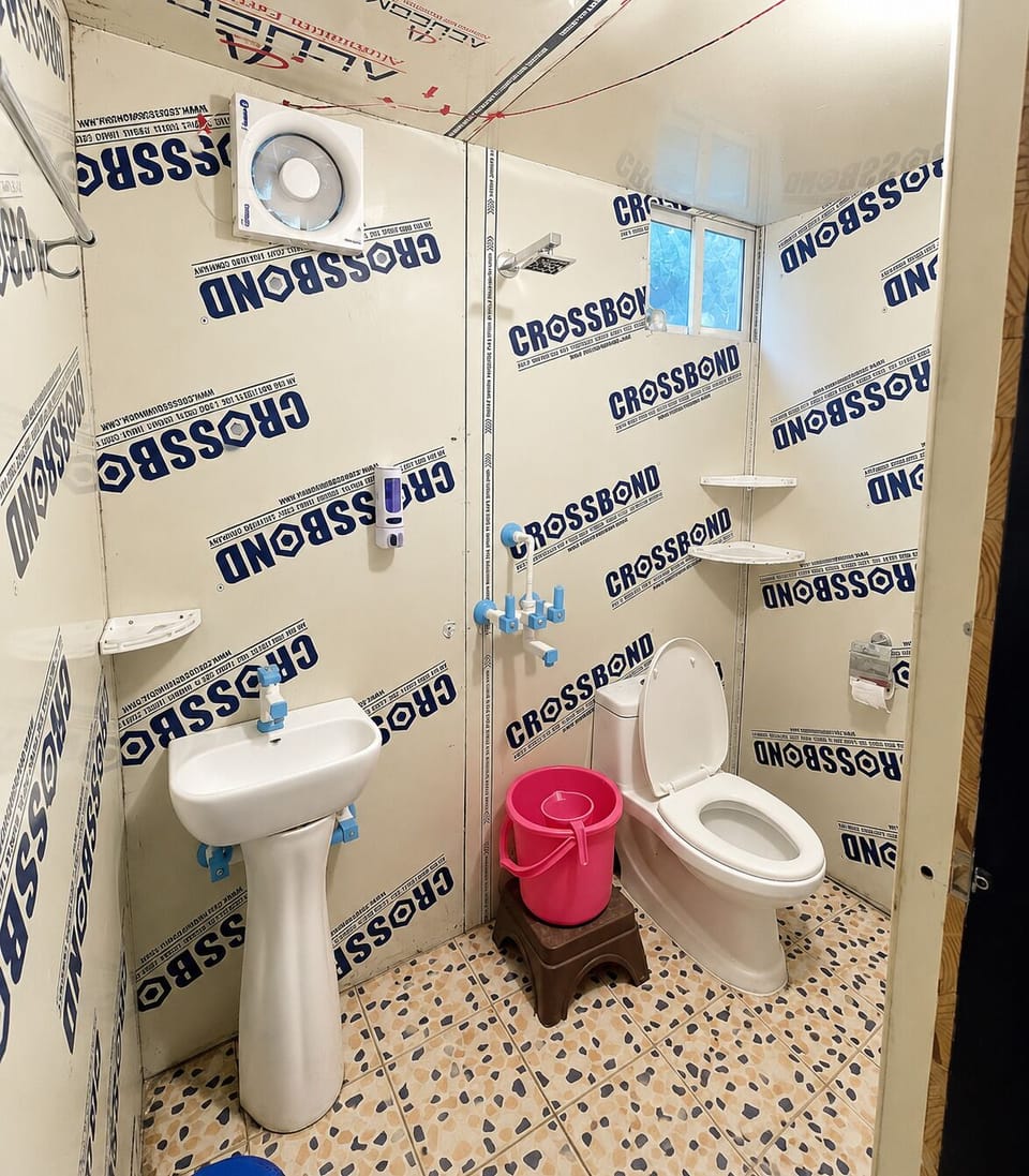 Superior Quadruple Room, Balcony, Garden View | Bathroom | Shower, towels, soap, shampoo