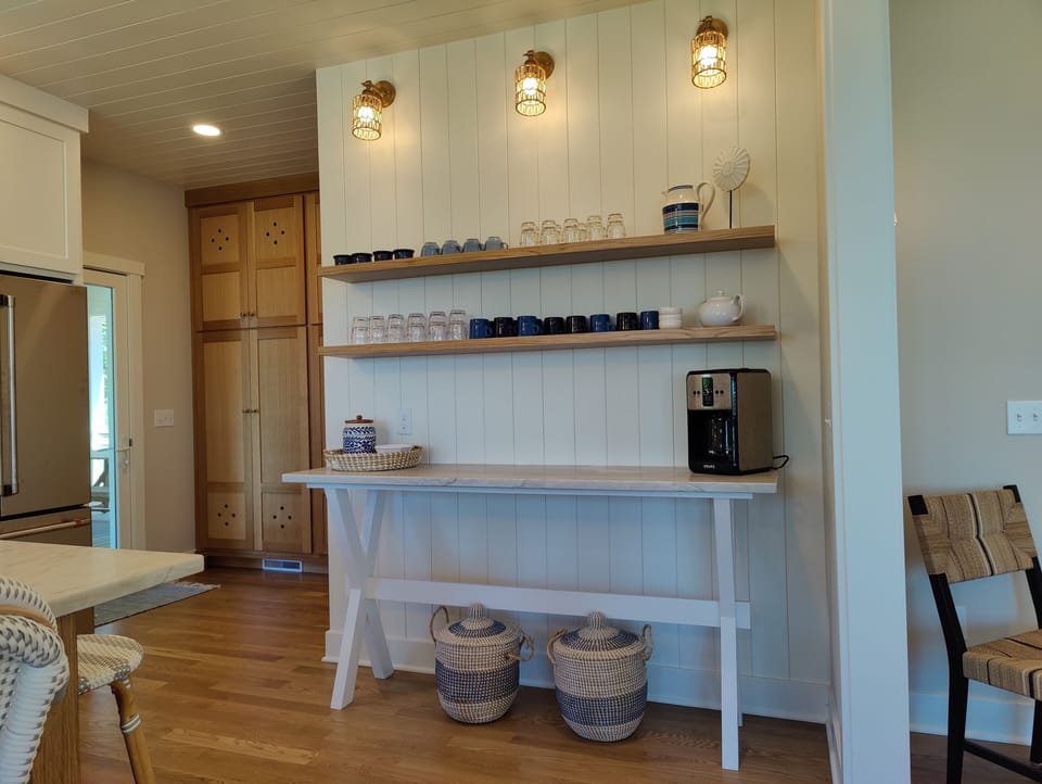 Darling Coffee Bar, Custom Pantry and Door Leading to Screened Porch