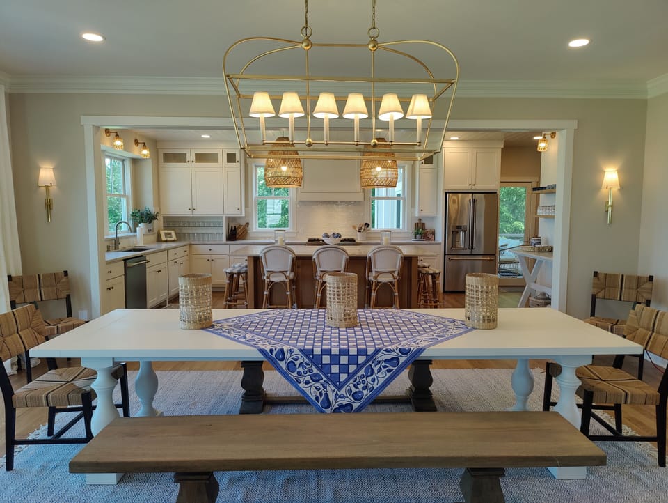 Kitchen and Dining Room-Serena & Lily and RH- Custom Cabinetry - Quartzite Tops