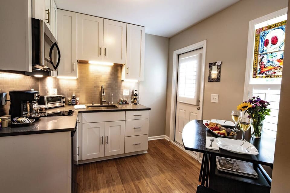 Two person table for meals and/or working.