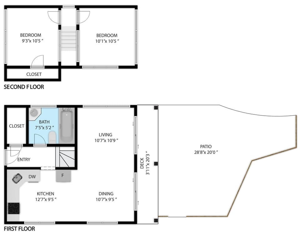 Cabin, 2 Queen Beds, Garden View (Ledgewood 9A) | Floor plan