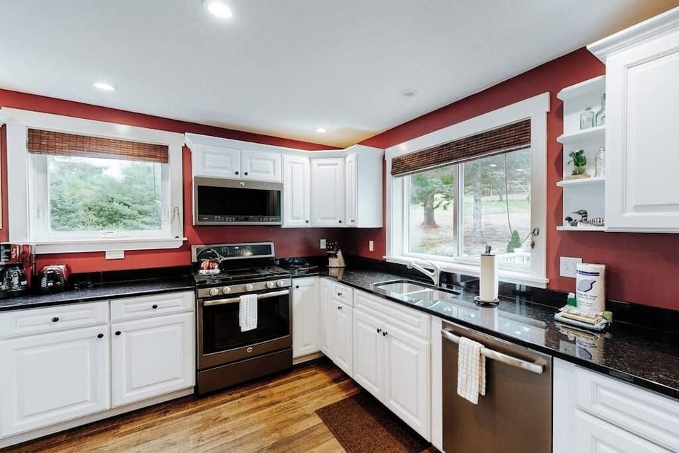 House, Multiple Beds, Fireplace (Moose River Lookout) | Private kitchen
