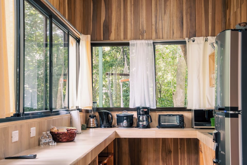 Family Tree House, Balcony, Mountain View | Private kitchen | Fridge, microwave, oven, stovetop