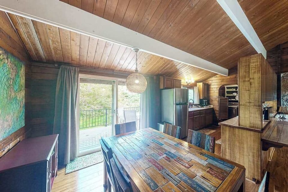 Enjoy a nice evening at home in this dining room.