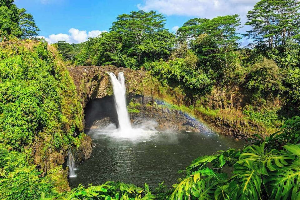 Views of scenic waterfalls