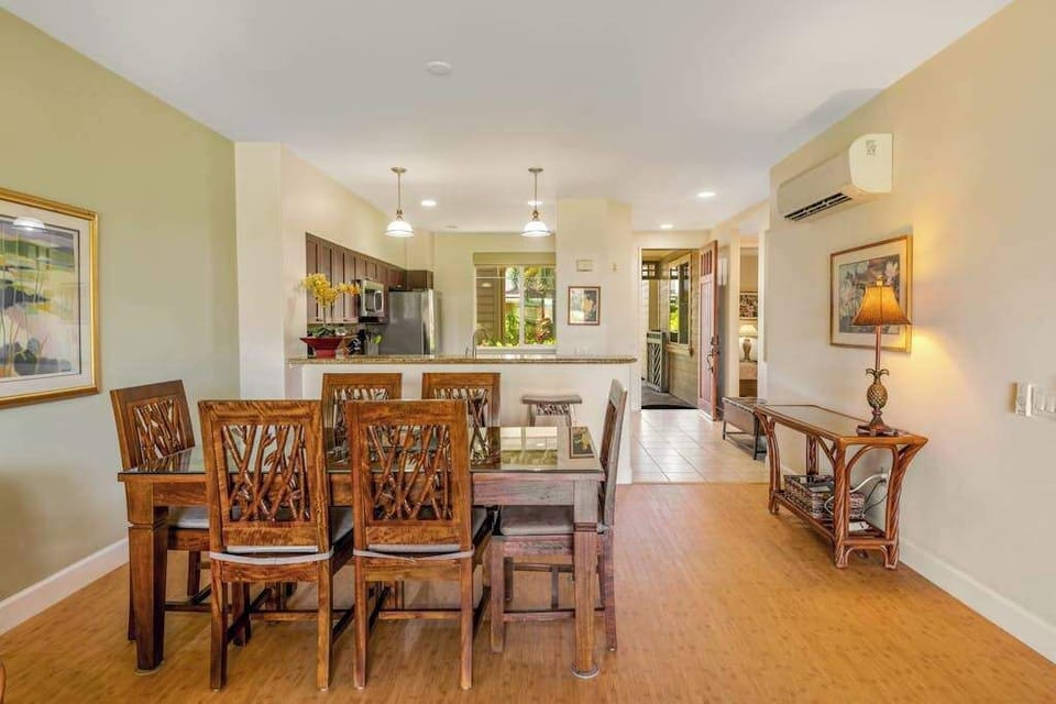 Dining room with seating for six and ope to the kitchen so you can easily visit with the chef.