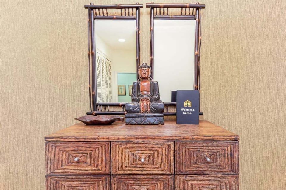 Elegant vanity with generous counter space