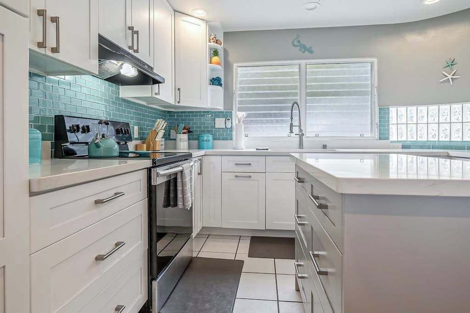 Prepare meals comfortably in the welcoming kitchen