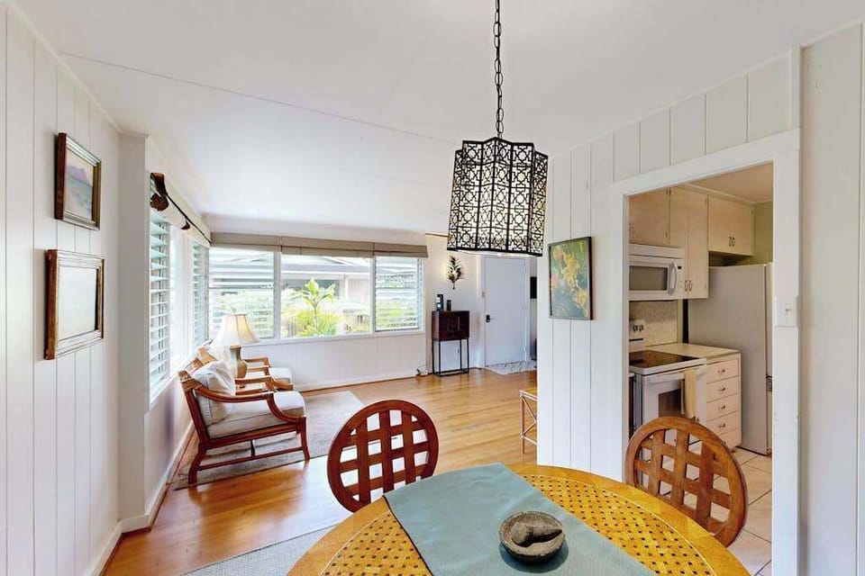 Bright dining area welcomes every meal with beautiful natural light throughout daily
