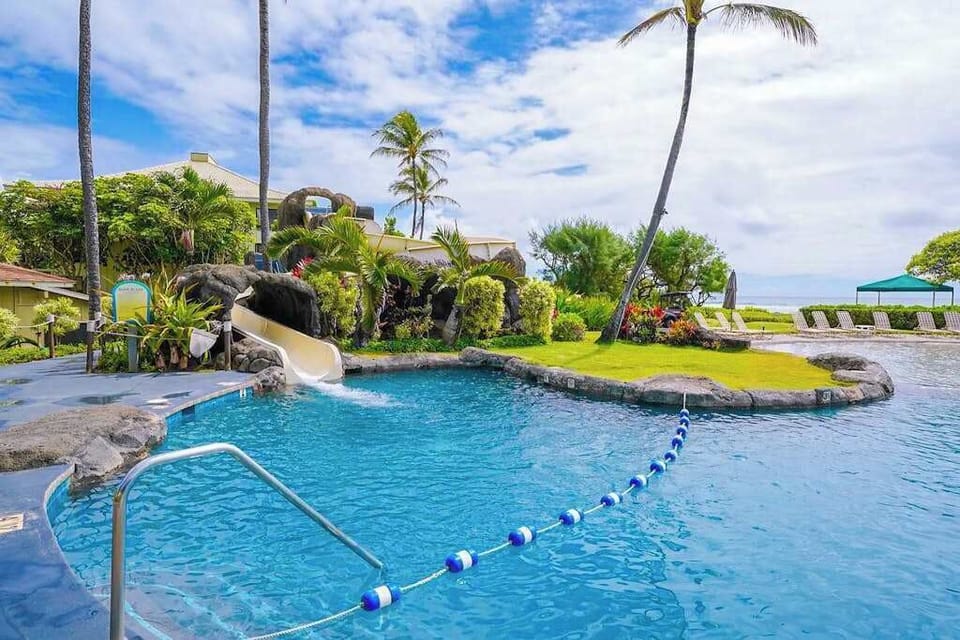 Community pool for relaxing throughout your stay