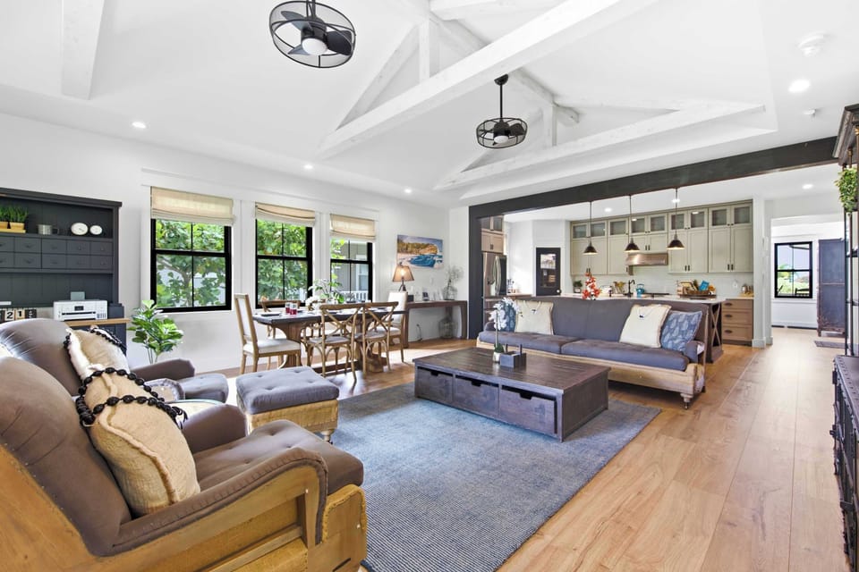 Spacious open-plan living room