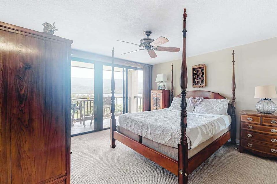 Spacious bedroom with natural lighting 