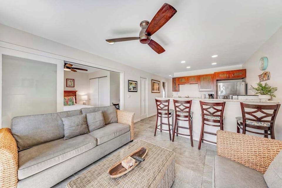 Cozy living room with sofa for unwinding after adventures