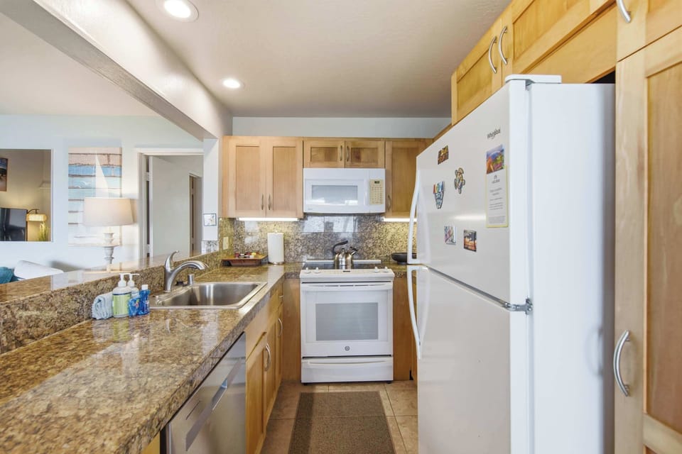 Inviting kitchen area makes everyday cooking comfortable and convenient for guests