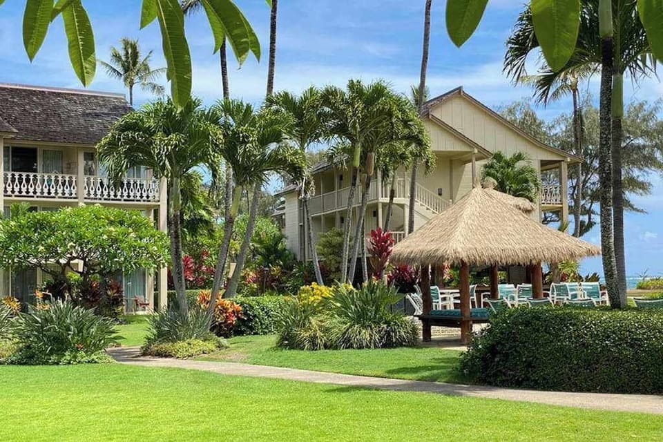 Beautiful resort gardens and lawns
