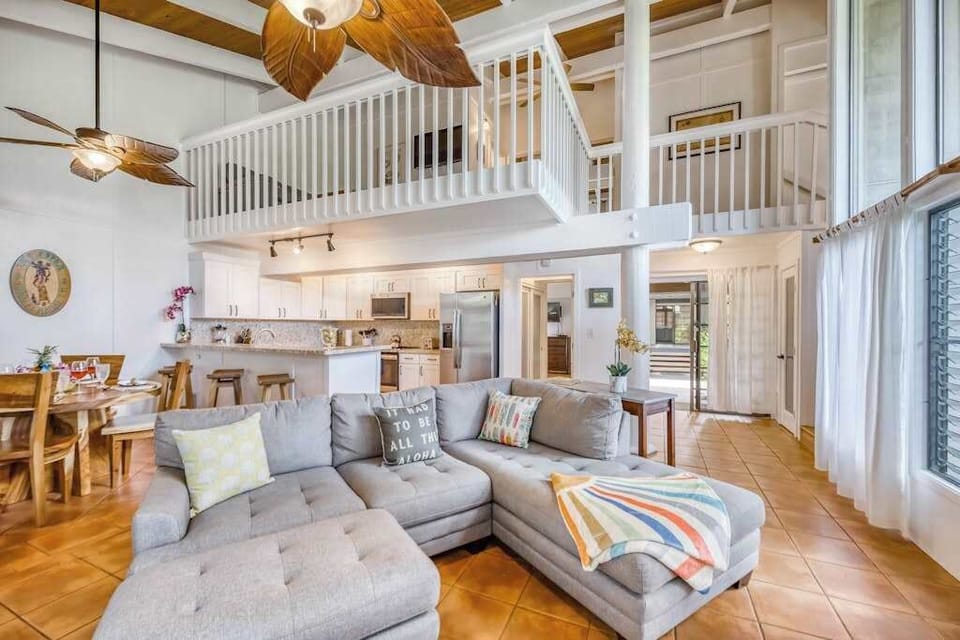 Open-Concept Living Room, Dining, Kitchen & Loft View