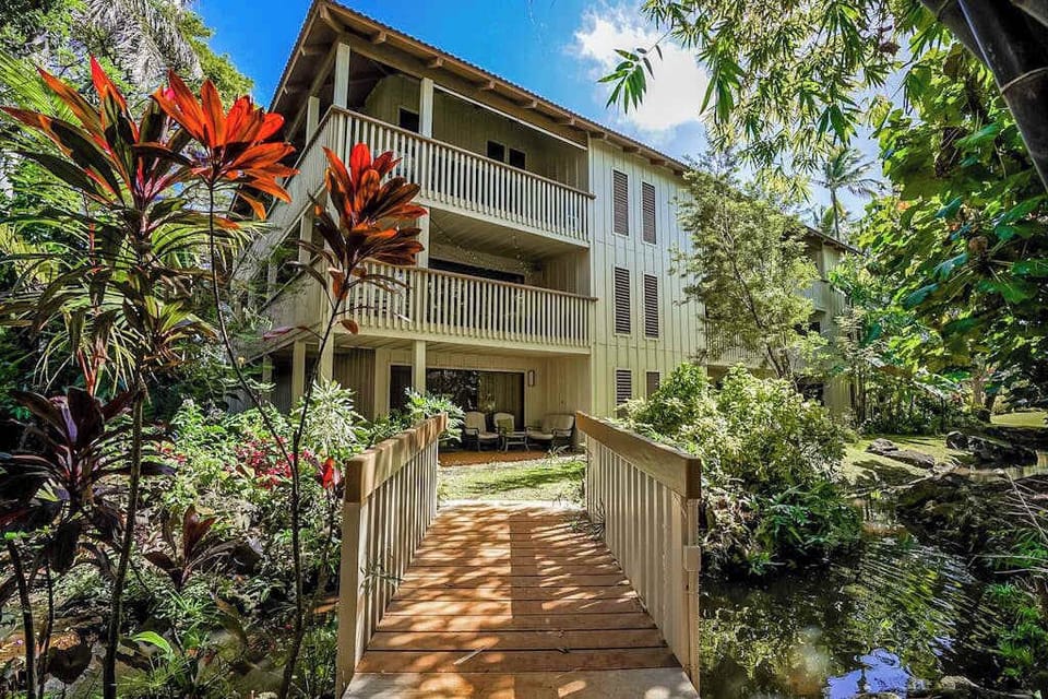 Peaceful Resort Garden Entrance