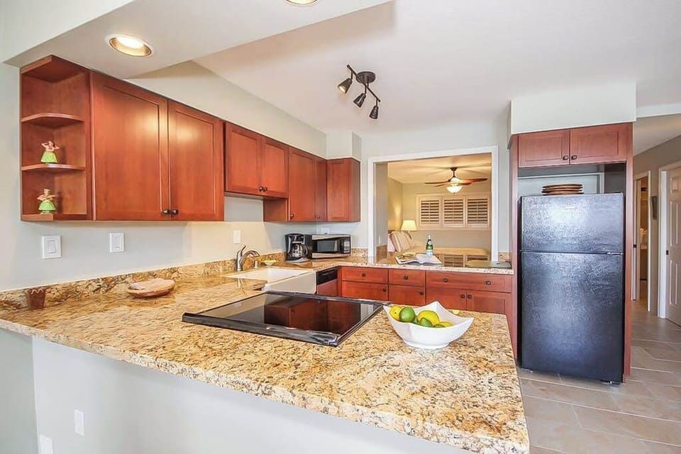 Fully sticked kitchen for all of the chef's needs.