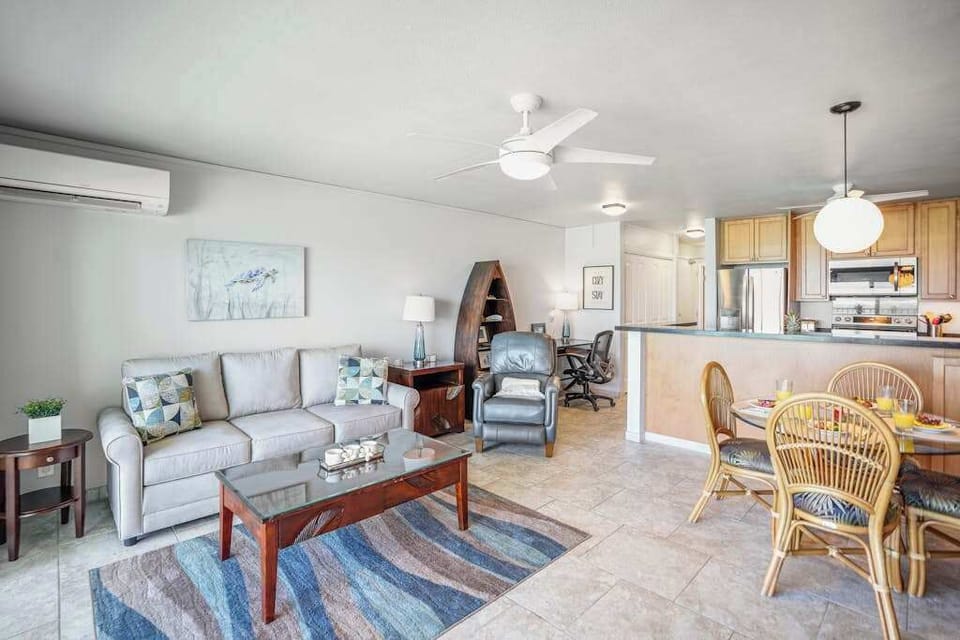 Inviting Living Room With Island Charm