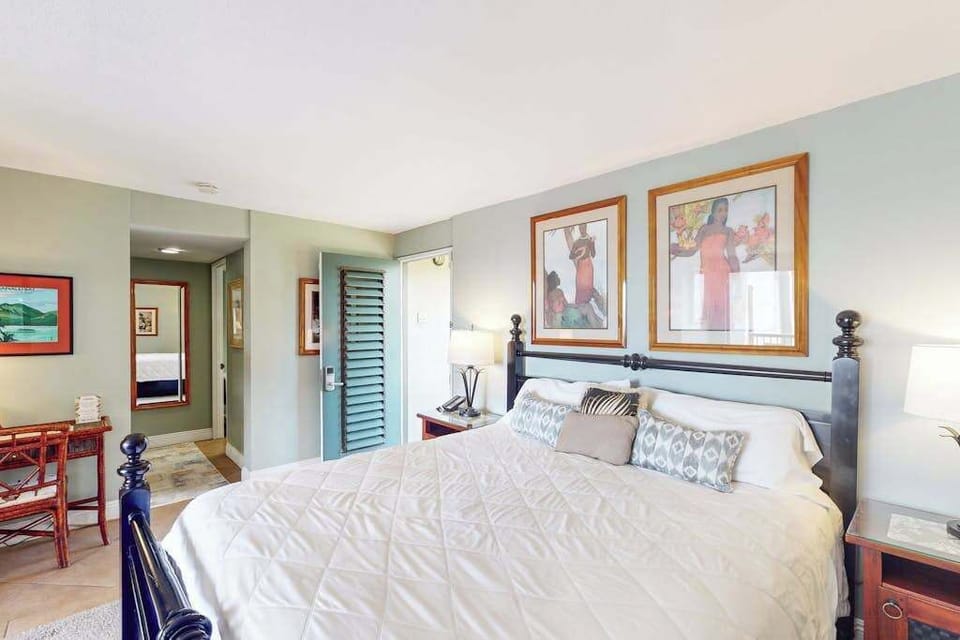Peaceful bedroom provides a relaxing retreat for slow vacation mornings