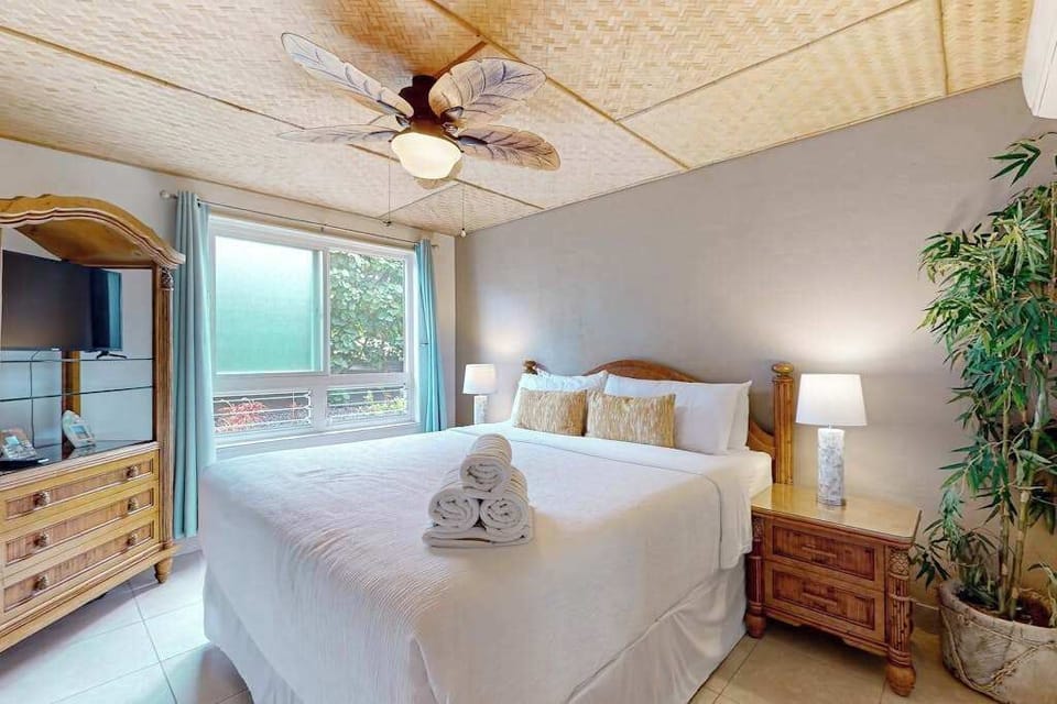 Comfortable bedroom with natural light

