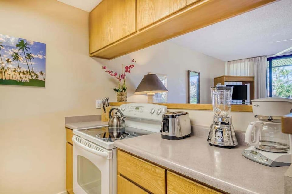 Lovely kitchen open to the living room with all of the comforts of home.