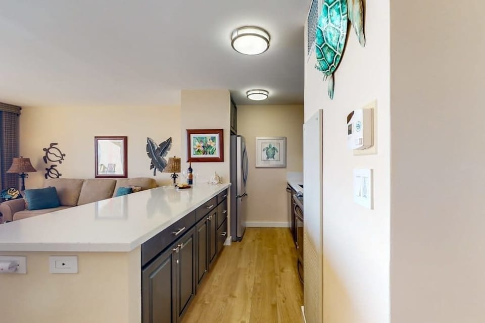 Newly updated kitchen with new stainless steel appliances.  