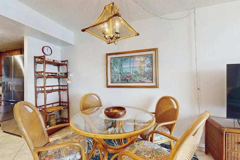 The cozy dining area is perfect for sharing breakfast, lunch, or dinner together.