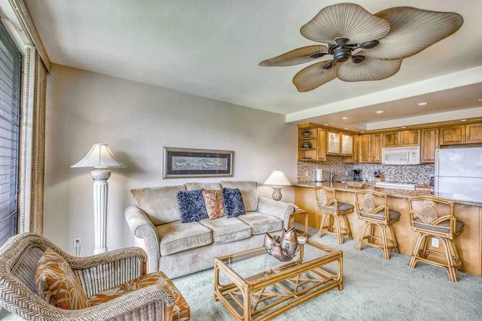 Bright Living Room Filled With Island Comfort