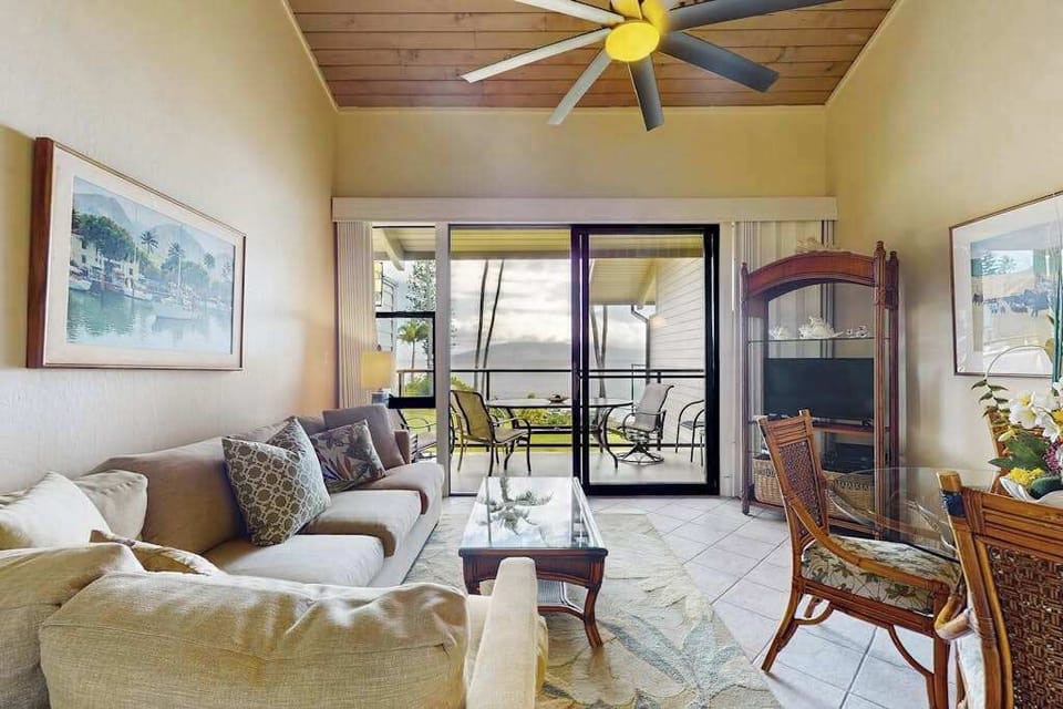 Bright Living Room With Resort Views