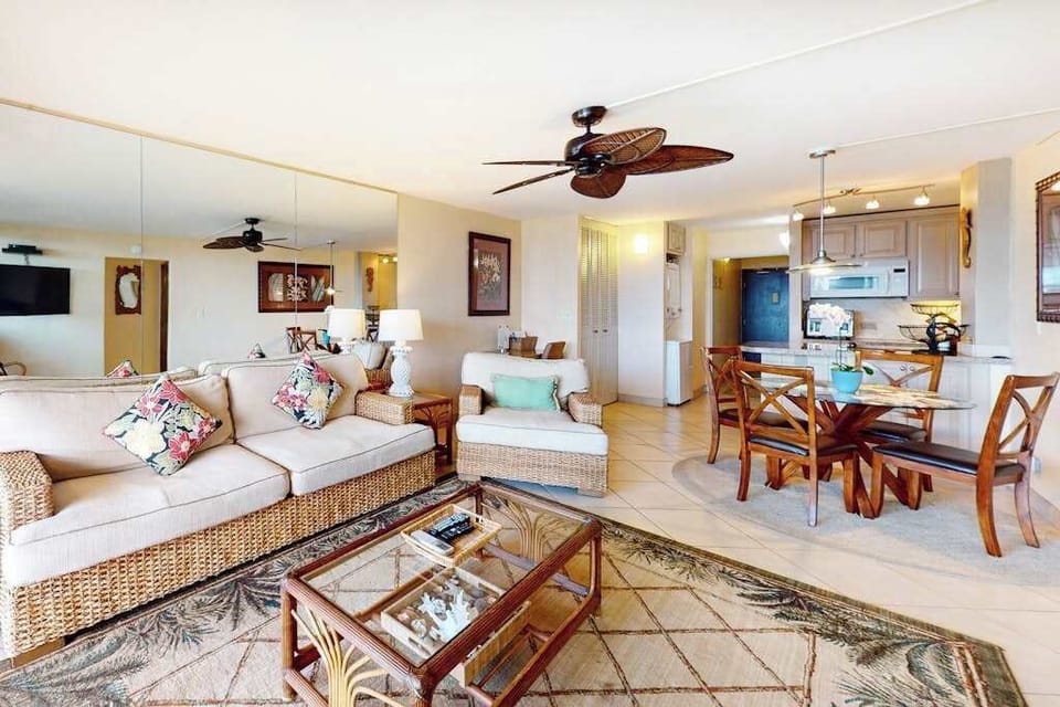 Living room with all of the natural light.