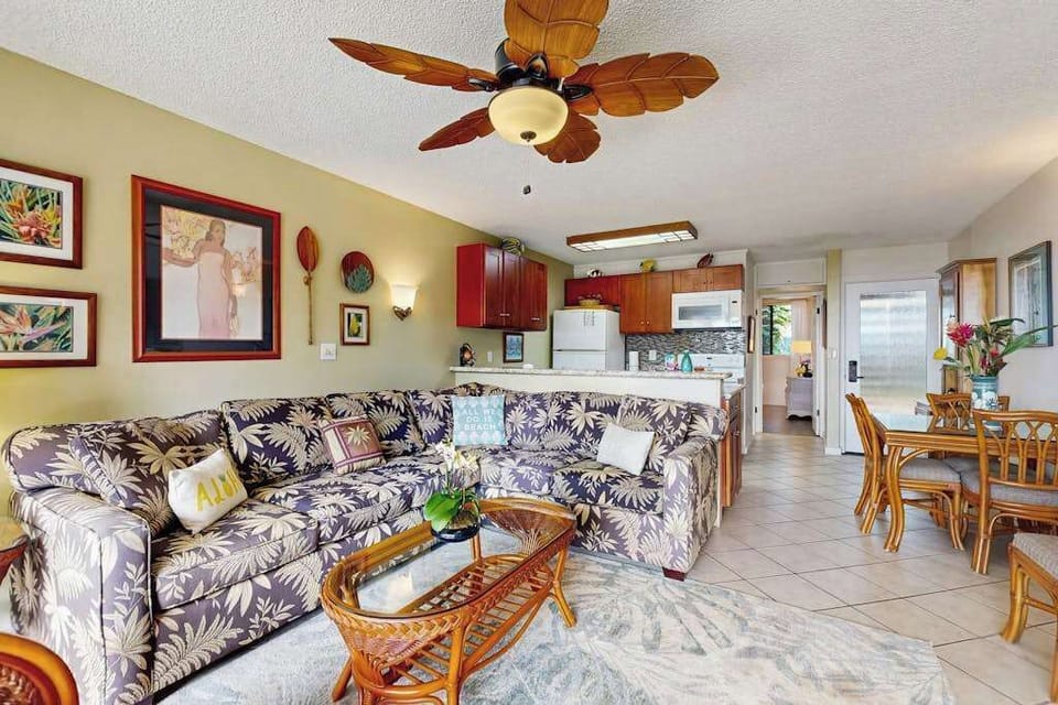 Bright Tropical Living Space With Island Charm