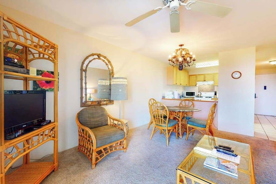 Sunlit Living & Dining Space with Entertainment Cent