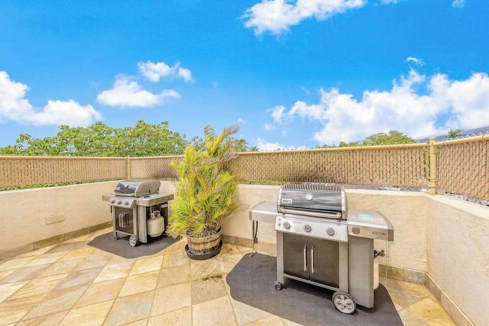 Outdoor BBQ area for island cookouts