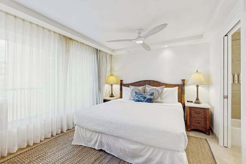 Comfortable king bed with soft linens.