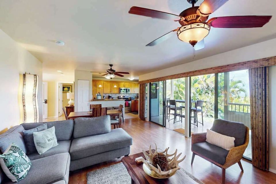 Cozy living room with sofa for unwinding after adventures
