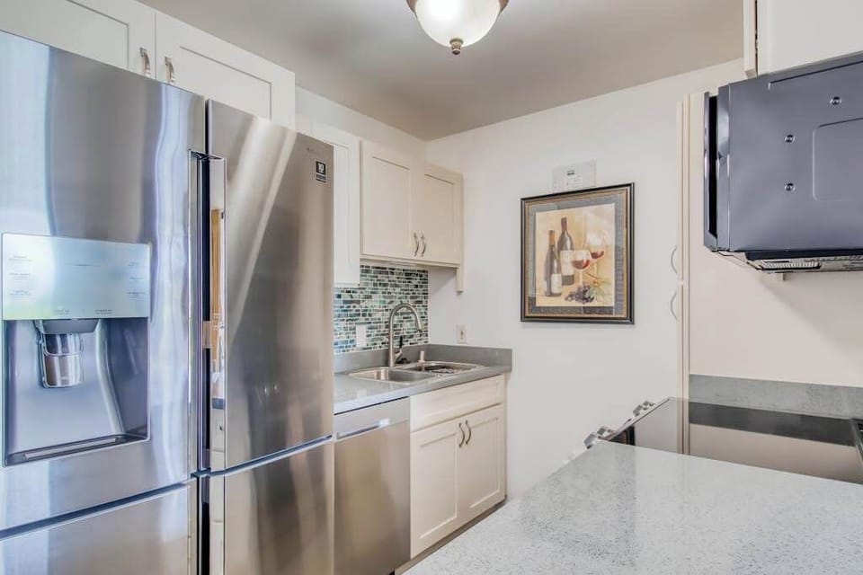Modern kitchen with stainless steel appliances