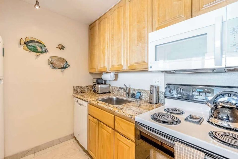 Modern Kitchen Prep Station Stocked For Guests