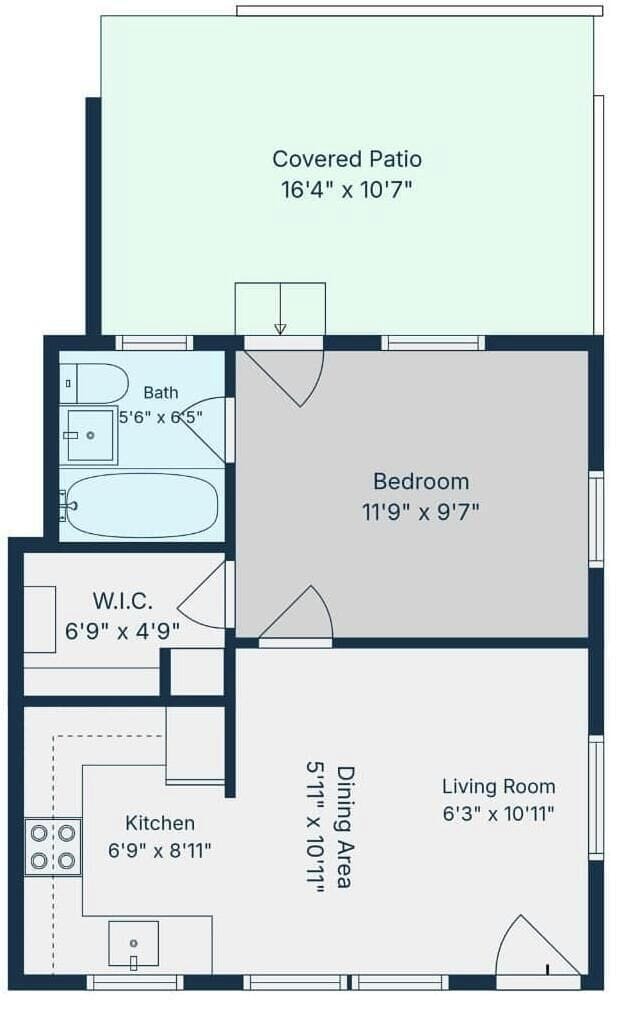 Thoughtfully designed one-bedroom layout