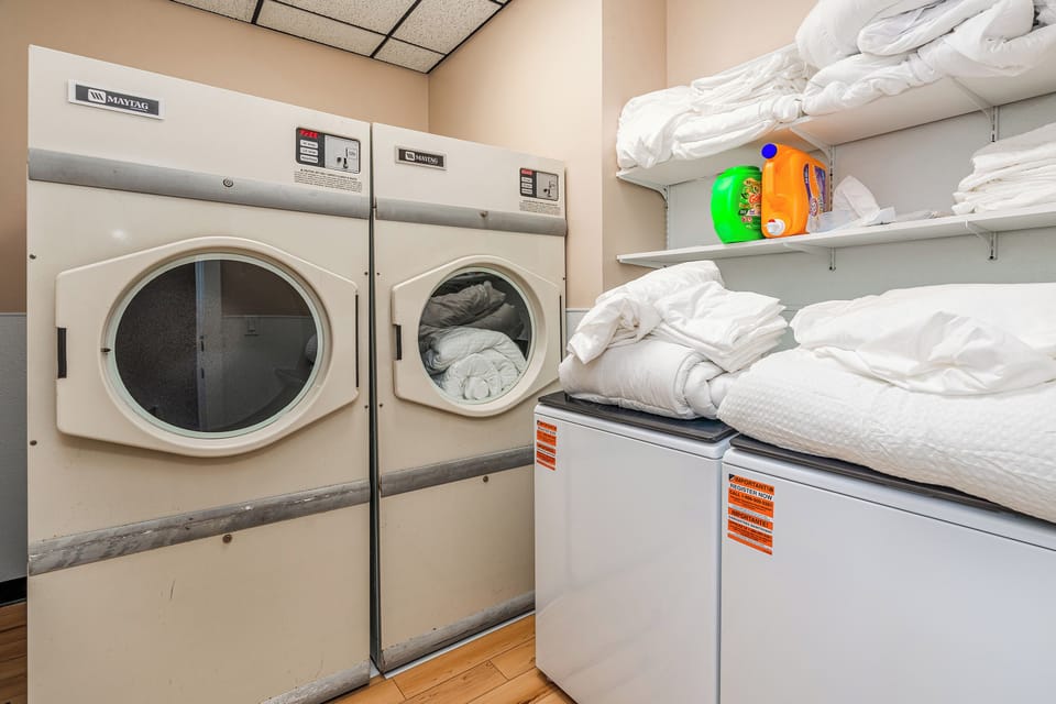 Free laundry on site.  Shared between the 5 suites. 