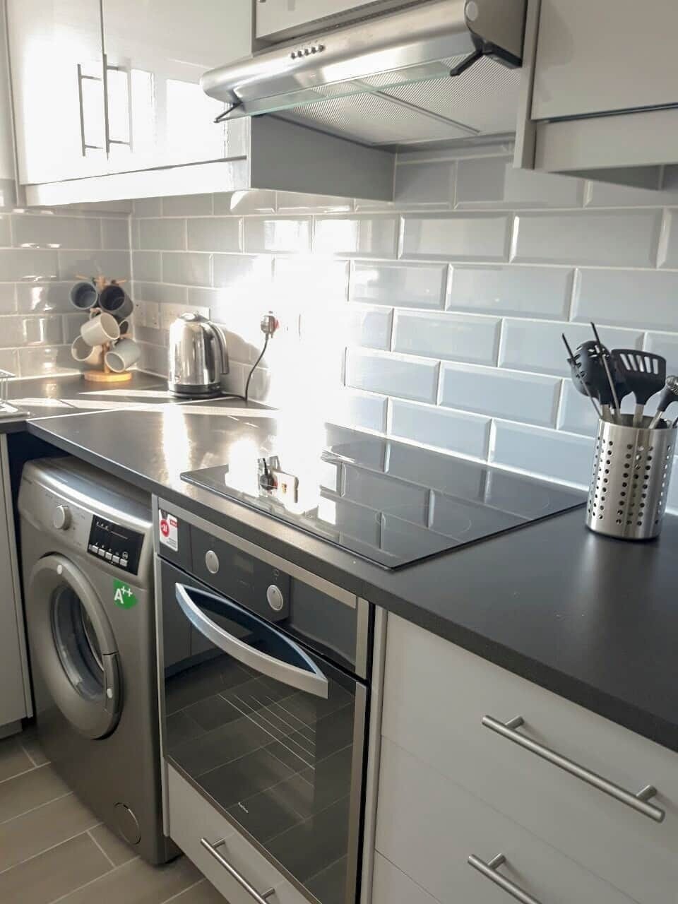Fully fitted kitchen with lots of natural light