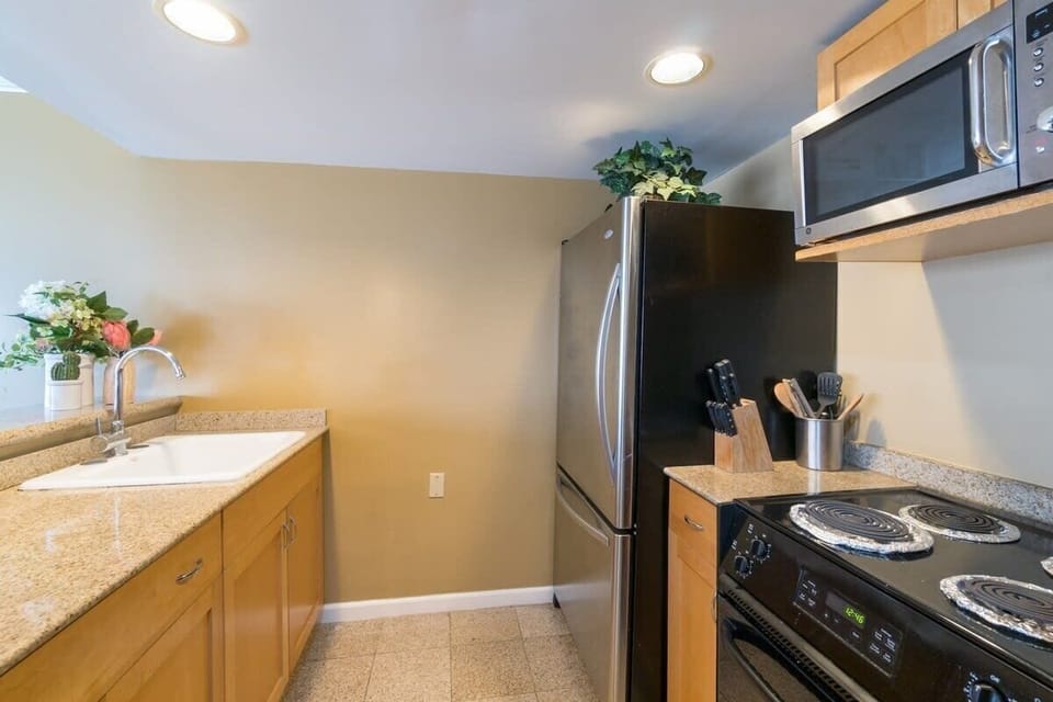 Apartment, Beach View, Beachfront (1 Bedroom) | Private kitchen | Coffee/tea maker, electric kettle, dining table