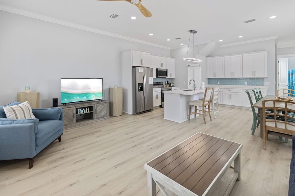 Relax in this bright, open-concept living space.