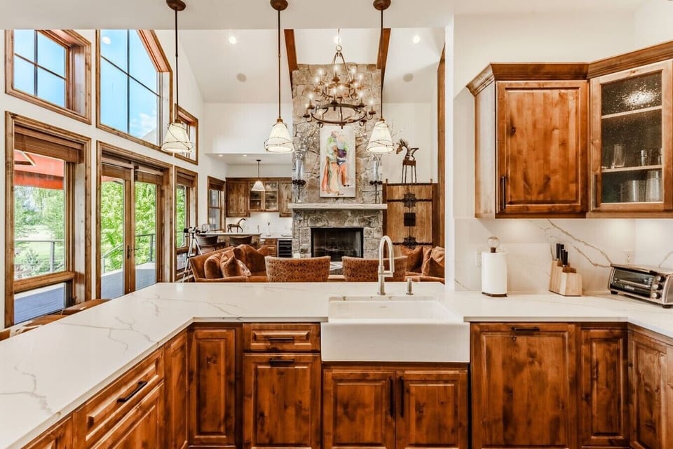 Bright kitchen with wraparound counters