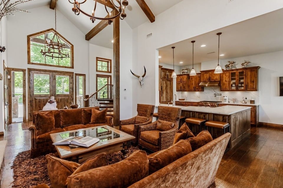 Spacious great room and open kitchen