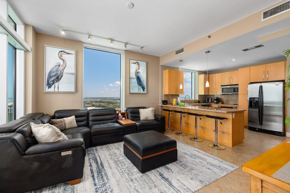 Open-concept living space designed for relaxing together with incredible views.