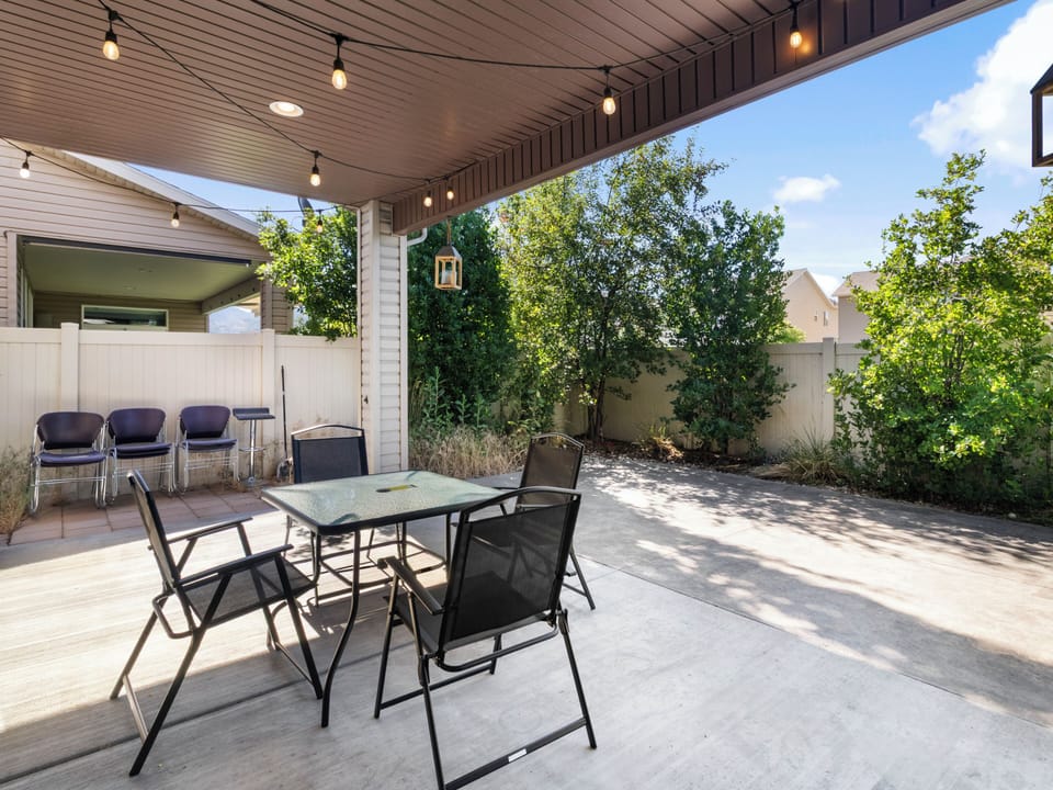 Covered patio to spread out and enjoy the outdoors.