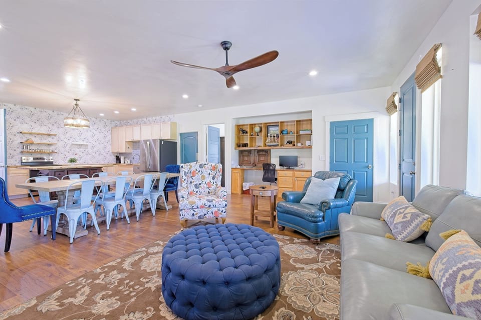 Massive open concept space designed for gathering and entertaining large groups.