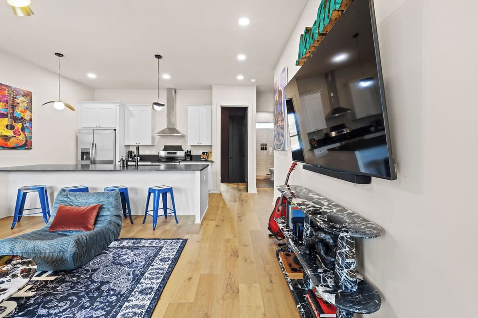 Unwind after a day in the city by having a movie night in.