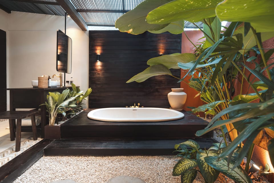 Deluxe Villa, 1 King Bed with Sofa bed, Non Smoking, Garden View | Bathroom | Separate tub and shower, hair dryer, slippers, towels